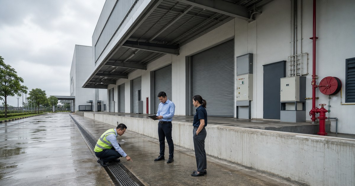 Buyer and technical advisers inspecting a factory in Selangor before an offer